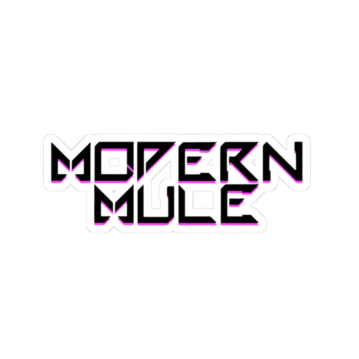 Modern Mule Kiss-Cut Sticker β Retro Futuristic Logo Decal for Laptops & Gear